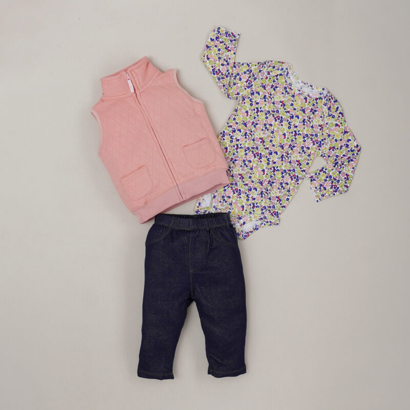 Conjunto Fresh Terry 3Pzs -Chaleco Rosa