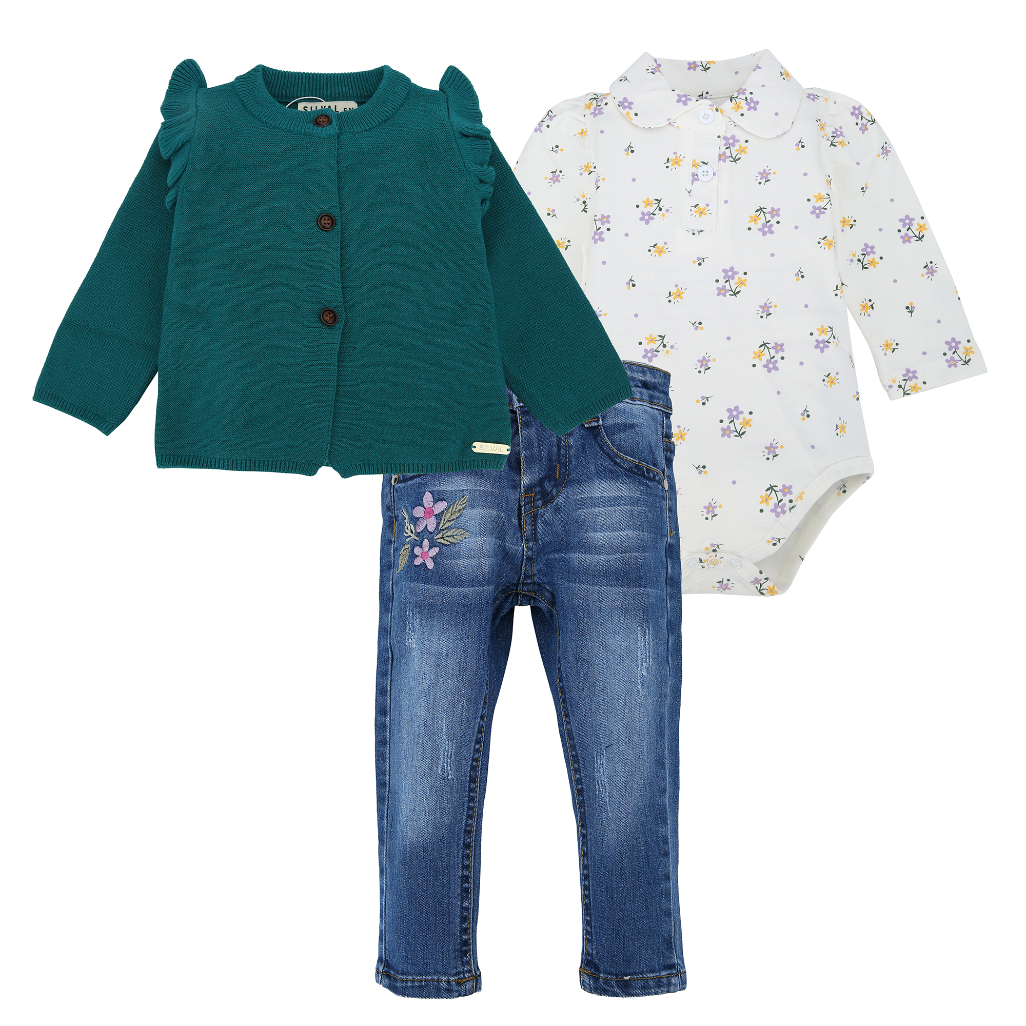 Conjunto Casual 3Pzs. - Verde Flecos