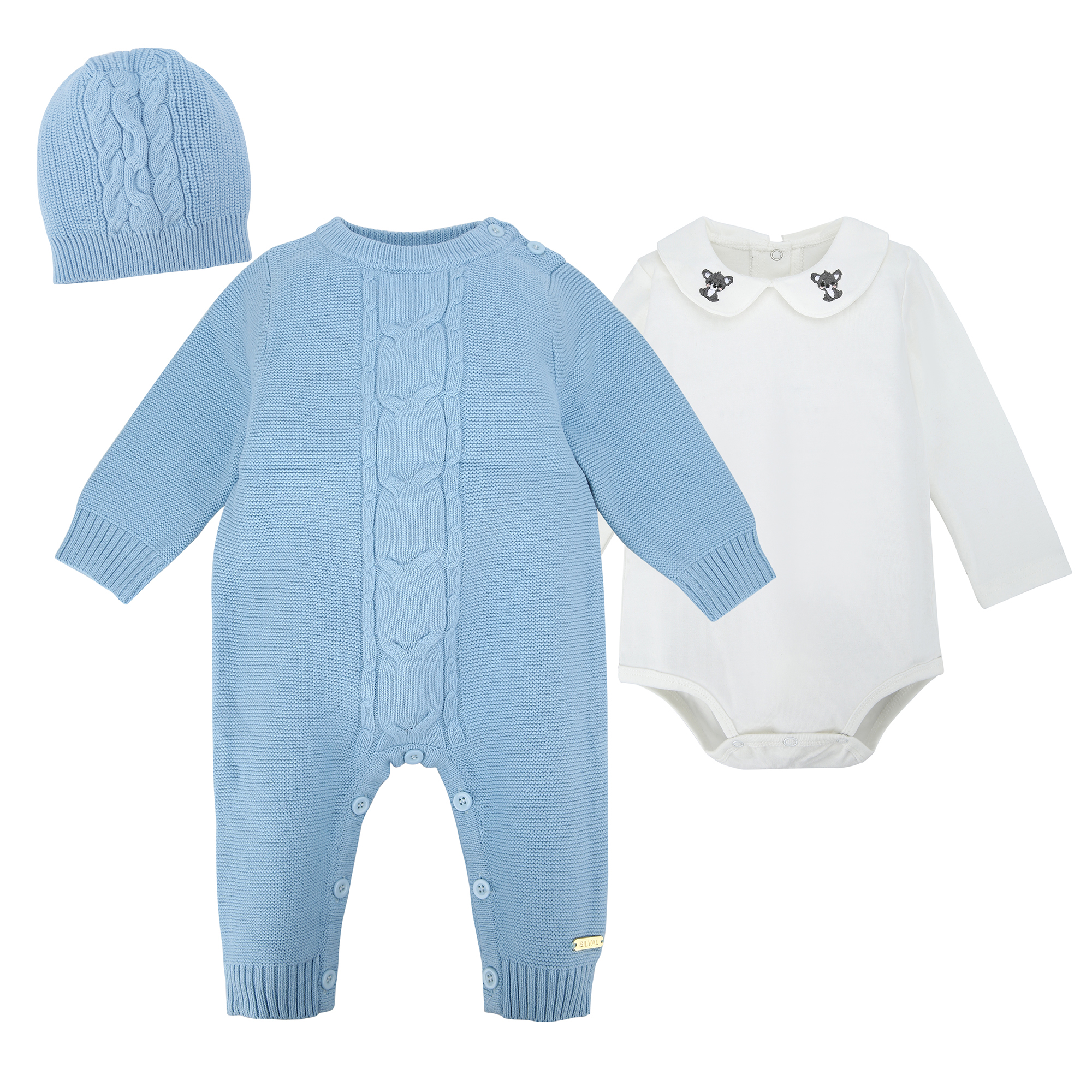 Set Enterizo de Hilo 3Pzs. - Celeste