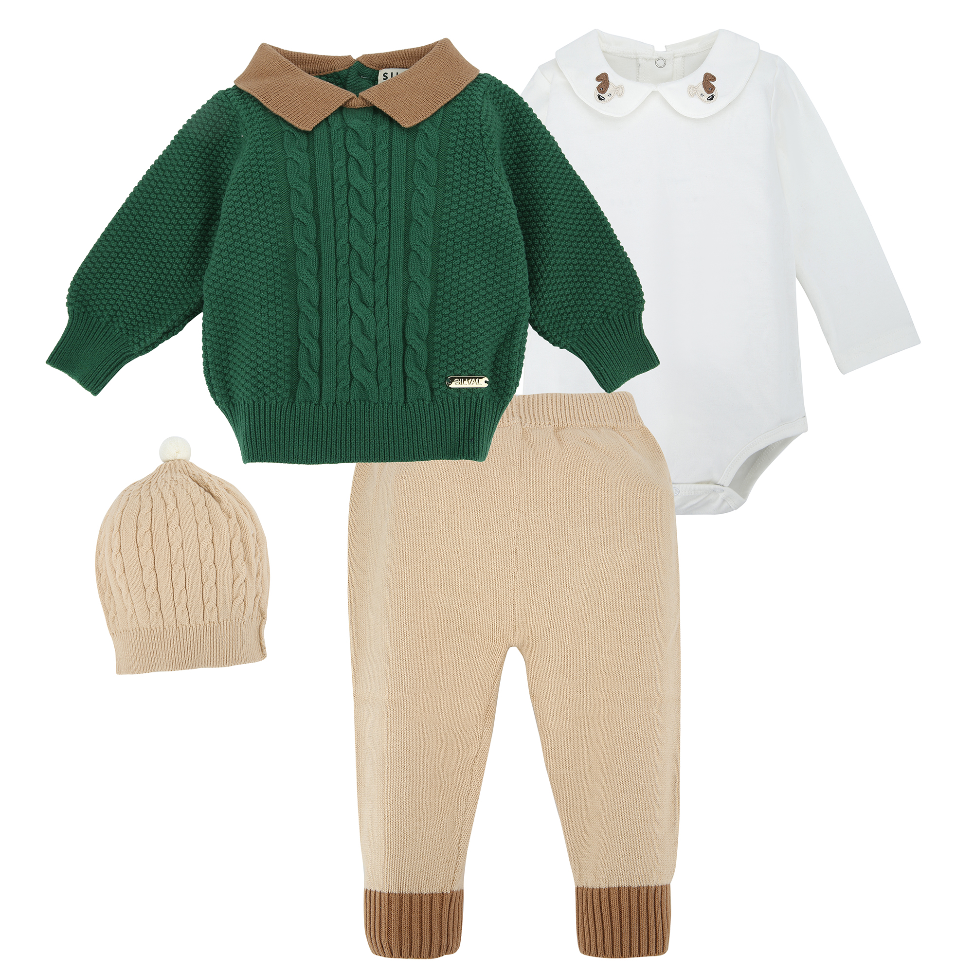 Conjunto de Hilo 4Pzs. - Chaqueta Verde