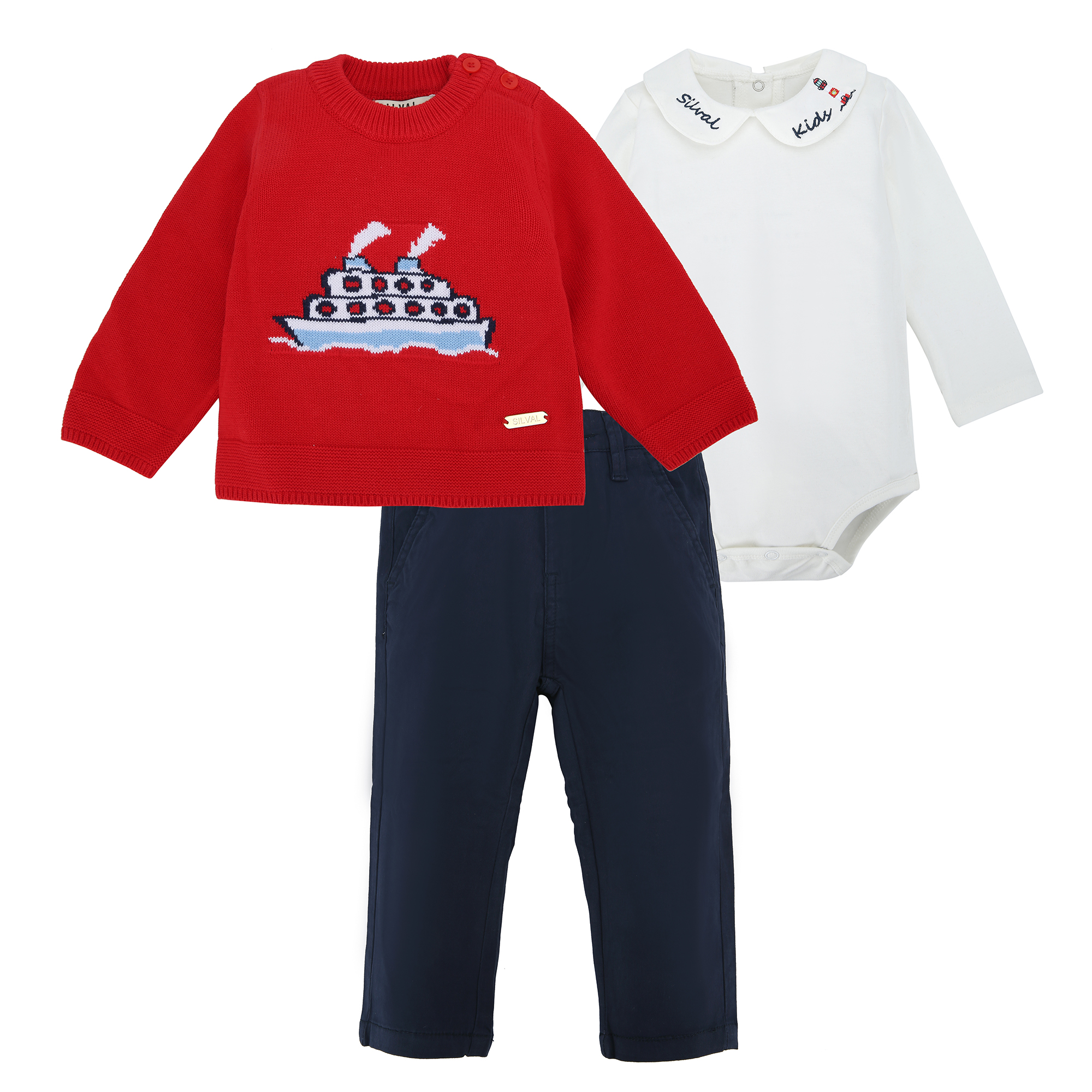 Conjunto Casual 3pzs. RN - Barco Rojo
